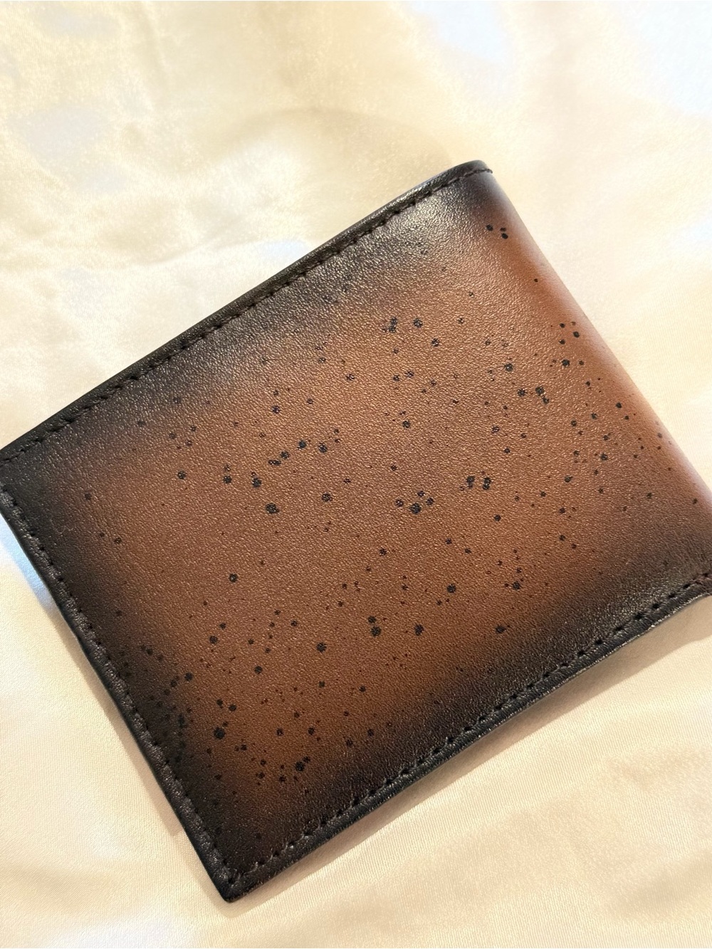 Men's Leather Wallet - Brown with Black Speckle